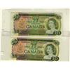 Image 1 : 1969 $20 BC-aA #EH2757786 & #*EM2899689.  Lot of 2 notes EF to AU.