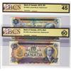Image 1 : 1972 $5 BC-48bA #*SB1412943 EF45 & 1971 $10 BC-49bA #*DK3199256 Original UNC60.  Lot of 2 BCS graded