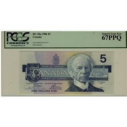 1986 $5 BC-56a ENA4475737 PCGS UNC67PPQ