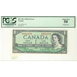 ERROR 1954 $1 Bc-37b-i R/P0931979 Cutting Error PCGS AU50