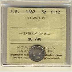 New Brunswick 1862 5¢ ICCS F12.