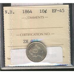 New Brunswick 1864 10¢ ICCS EF45.