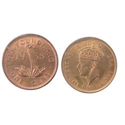 Nfld 1938 1¢ ICCS MS66 Red, WOW! A flashy example with full red lustre.