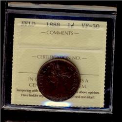 Nfld 1888 1¢ ICCS VF30.