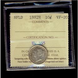 Nfld 1882H 10¢ ICCS VF20.