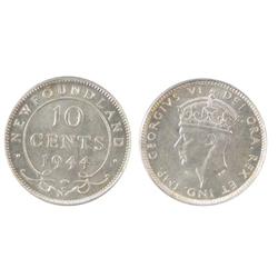 Nfld 1944c 10¢ PCGS MS63.  Blast white.  Rare date.