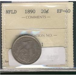 Nfld 1890 20¢ ICCS EF40.