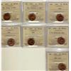 Image 1 : 1944, 1947 ML Blt 7, ML Ptd 7, 1948 A To, 1950, 1952 & 1953 NSF 1¢ ICCS MS64RD.  Lot of 7 Coins.