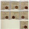 Image 1 : 1944, 1947 ML Blt 7, ML Ptd 7, 1948 A To, 1950, 1952 & 1953 NSF 1¢ ICCS MS64RD.  Lot of 7 Coins.