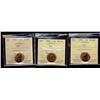 Image 1 : 1992, 1993 & 1994 1¢ ICCS MS66RD.  Lot of 3 coins.