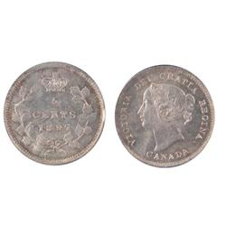 1897 Wide 8 5¢ ICCS MS65, fully struck with great lustre.  Very nice.