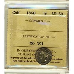 1898 5¢ ICCS AU50.