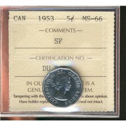 1953 5¢ SF ICCS MS66.