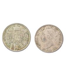 1858 10¢ ICCS MS66PQ+, Great strike with superb toning.  Very flashy and rare this nice.