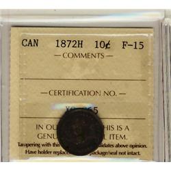 1872H 10¢ ICCS F15.