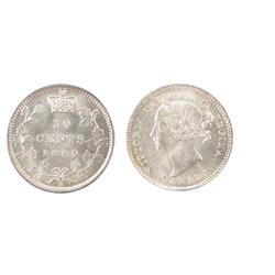 1880H Obv. 2 10¢ ICCS MS64, fully brilliant and lustrous.  A premium example.  Very flashy!