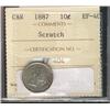 Image 1 : 1887 10¢ ICCS EF40.  Designated with scratch.