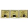 Image 1 : 1891 10¢ 22 Lvs, 1903H & 1909 VL ICCS VF30.  Lot of 3 coins.
