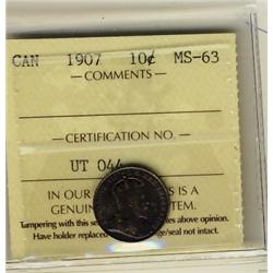1907 10¢ ICCS MS63.