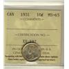 Image 1 : 1931 10¢ ICCS MS65, a nice GEM!