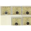 Image 1 : 1956 10¢ , 1957(3) & 1959 ICCS PL66.  Lot of 5 coins some with cameo designation.