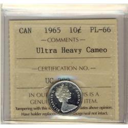 1965 10¢ ICCS PL66 Ultra Heavy Cameo.