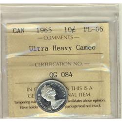 1965 10¢ ICCS PL66 Ultra Heavy Cameo.