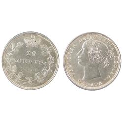 1858 20¢ ICCS MS63, well struck with great lustre.  Fully brilliant.  Scarce this nice.