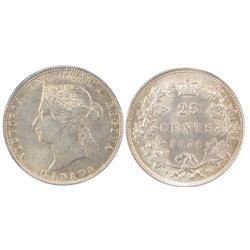 1874H 25¢ ICCS MS64.   Attractive light golden to green tones.