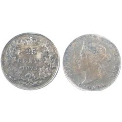 1875H 25¢ ICCS EF40, razor sharp example.  Toned and quite rare.