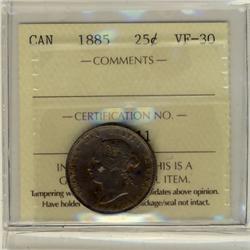 1885 25¢ ICCS VF30.