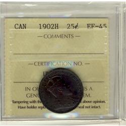 1902H 25¢ ICCS EF45.  Intense dark blue shade.