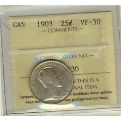 1903 25¢ ICCS VF30.
