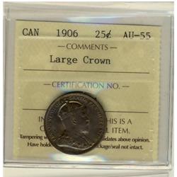 1906 25¢ Lg Crown ICCS AU55.