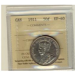1911 50¢ ICCS EF40.