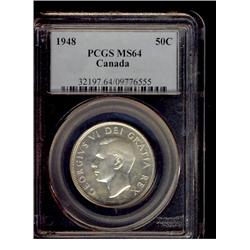 1948 50¢ PCGS MS64, lightly toned.