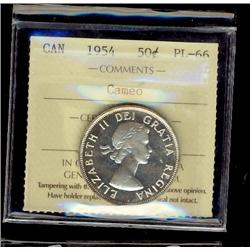 1954 50¢ ICCS PL66 Cameo.