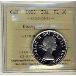 1955 50¢ ICCS PL66 Heavy Cameo.