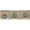 Image 1 : 1964 50¢ ICCS MS65 Cameo.  Lot of 3 coins all full white.