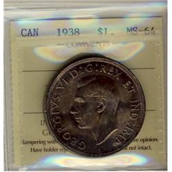 1938 $1 ICCS MS64.