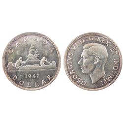 1947 Blunt $1 ICCS MS64, light toning.  Scarce grade.