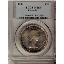 1954 $1 PCGS MS65.  Golden to brown shades.