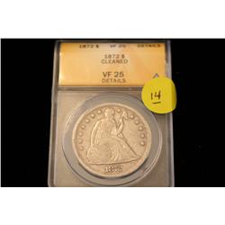 1872 Seated Liberty Dollar ANACS-VF25 (cleaned)