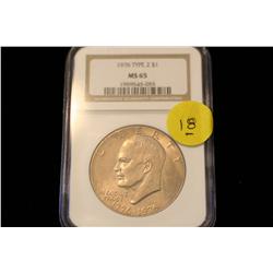 1976 Type II Eisenhower Dollar NGC-65