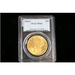 1904-S $20.00 Liberty MS62  PCGS