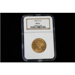 1882-S $10.00 Liberty NGC MS61