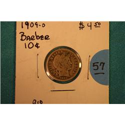 1909-O Barber Dime