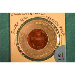 Charlotte,N.C. Solder Seal Encased Penny