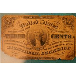 3 Cent Fractional Currency (Damaged)