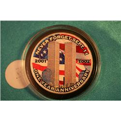 Enameled 9-11 Rememberence 10 Yr Anniversary Silver Eagle